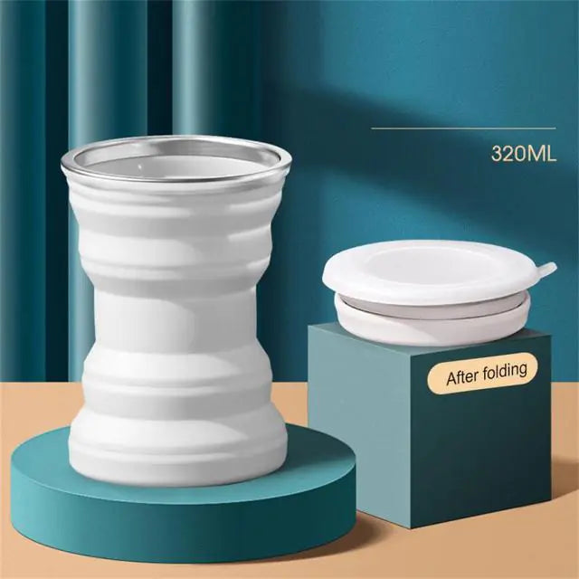 Portable Silicone Collapsible Cup With Lid