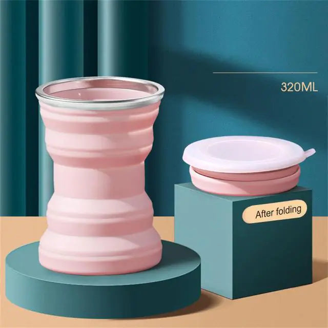 Portable Silicone Collapsible Cup With Lid