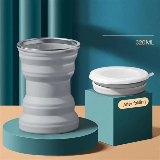 Portable Silicone Collapsible Cup With Lid