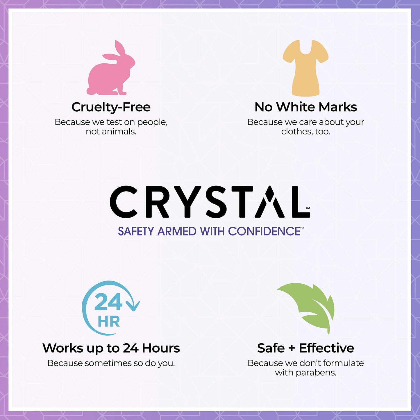 CRYSTAL Aluminum Free Mineral Deodorant Roll-On for Women & Men, Lavender & White Tea - Paraben Free - Certified Cruelty Free & Vegan Deodorant - 2.25 Fl Oz (Pack of 3)