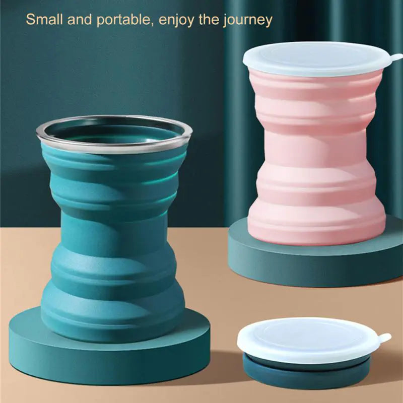 Portable Silicone Collapsible Cup With Lid