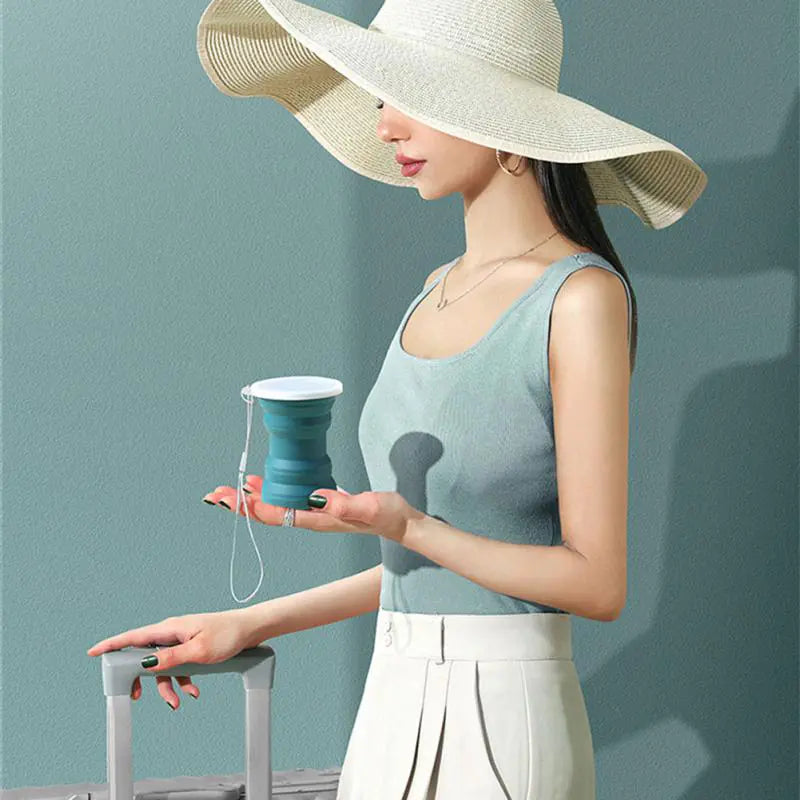 Portable Silicone Collapsible Cup With Lid