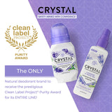 CRYSTAL Aluminum Free Mineral Deodorant Roll-On for Women & Men, Lavender & White Tea - Paraben Free - Certified Cruelty Free & Vegan Deodorant - 2.25 Fl Oz (Pack of 3)