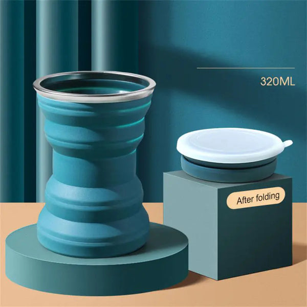 Portable Silicone Collapsible Cup With Lid